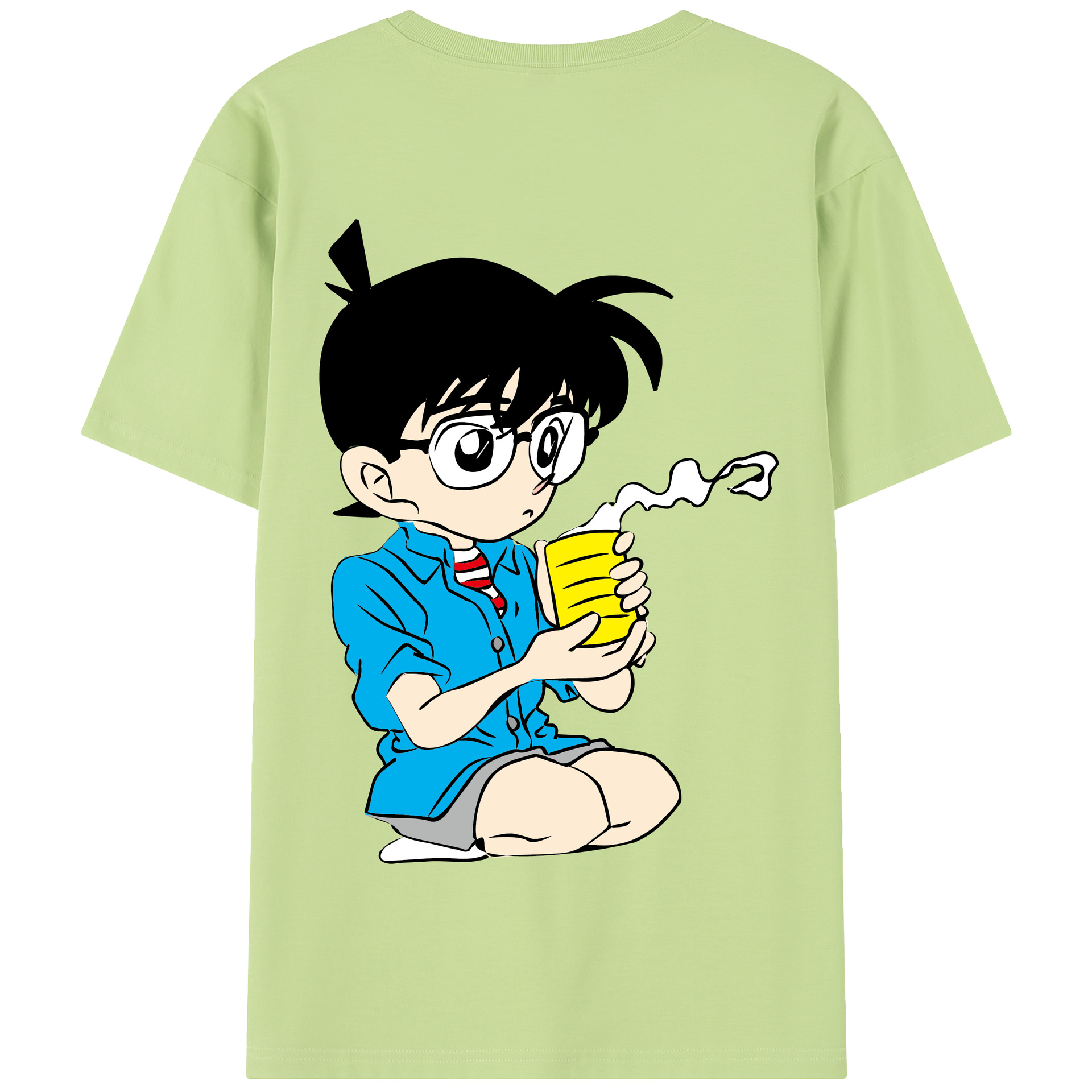 （画像用） 名探偵コナン 江戸川 コナン Detective Conan Conan Edogawa 綿100％半袖Tシャツ（背面プリント）